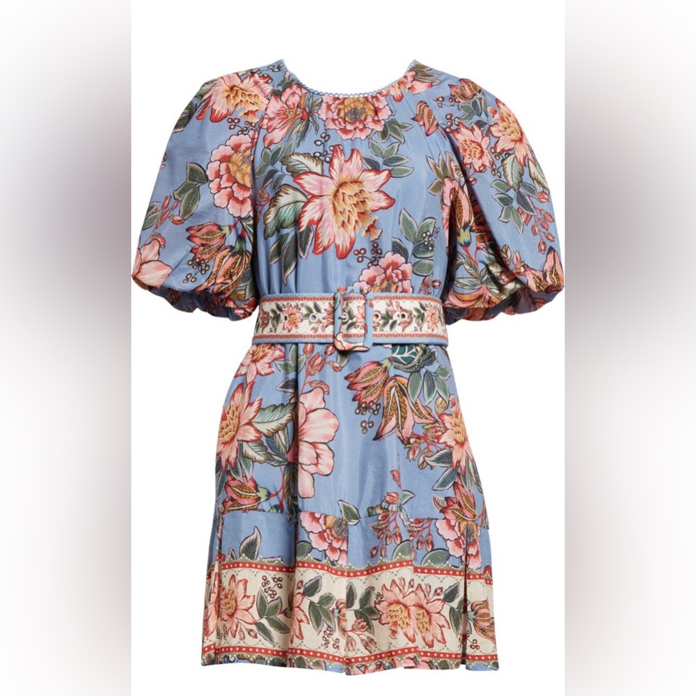 Like New Farm Rio Wonderful bouquet belted mini dress